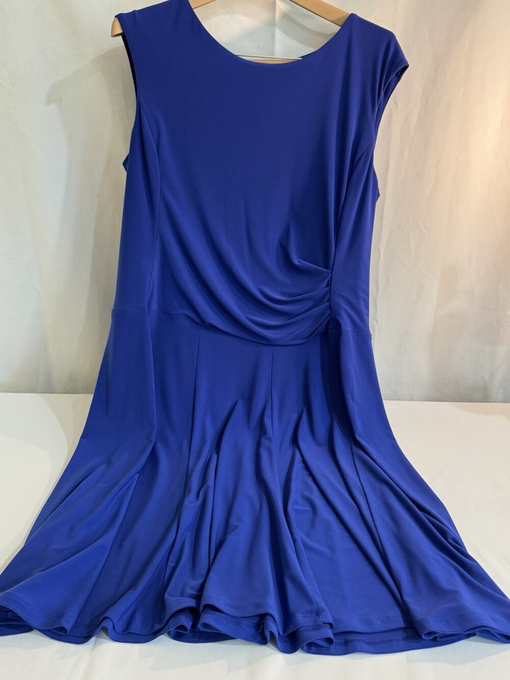 Lauren Ralph Lauren Plus Size 16W Blue Fit & Flare Dress Sleeveless 0079